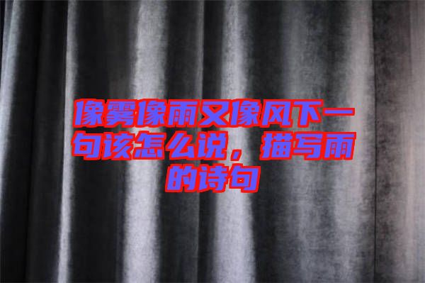 像霧像雨又像風(fēng)下一句該怎么說，描寫雨的詩句