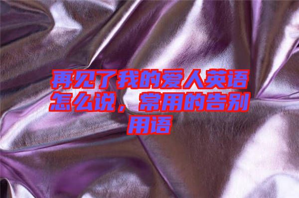 再見了我的愛人英語(yǔ)怎么說，常用的告別用語(yǔ)