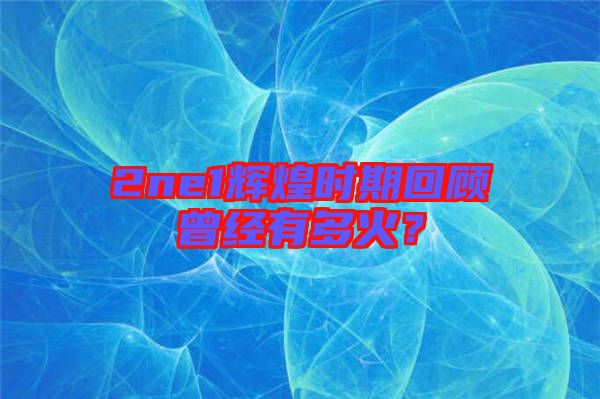 2ne1輝煌時期回顧曾經有多火？