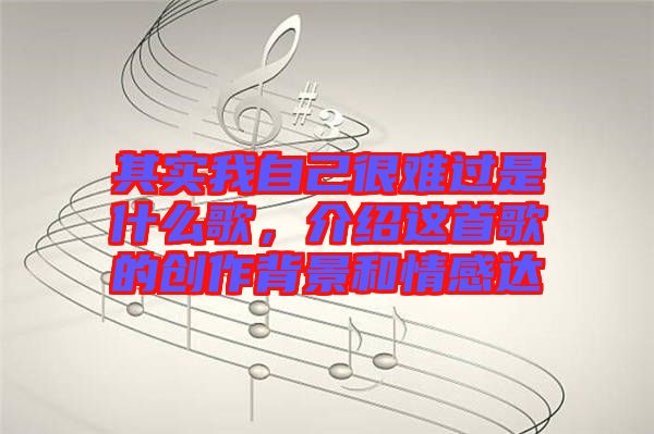 其實我自己很難過是什么歌，介紹這首歌的創(chuàng)作背景和情感達(dá)