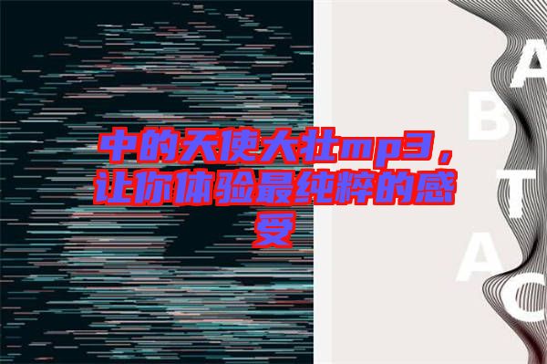 中的天使大壯mp3，讓你體驗最純粹的感受
