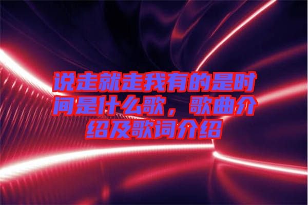 說(shuō)走就走我有的是時(shí)間是什么歌，歌曲介紹及歌詞介紹