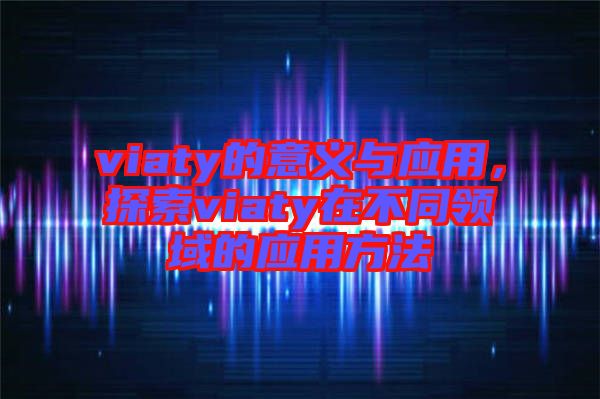 viaty的意義與應(yīng)用，探索viaty在不同領(lǐng)域的應(yīng)用方法