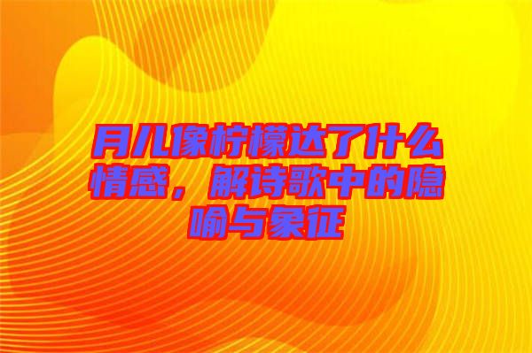 月兒像檸檬達(dá)了什么情感，解詩歌中的隱喻與象征
