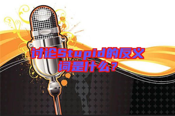 討論Stupid的反義詞是什么？