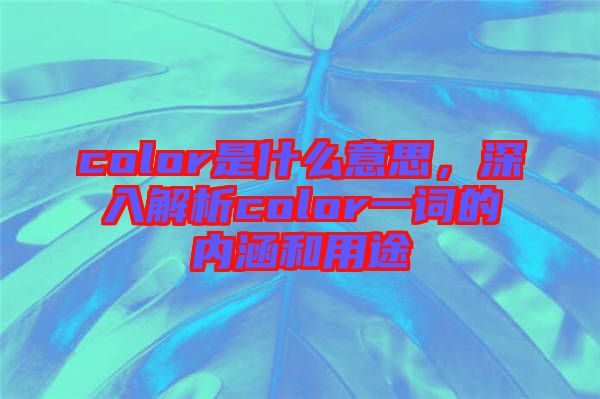 color是什么意思，深入解析color一詞的內(nèi)涵和用途