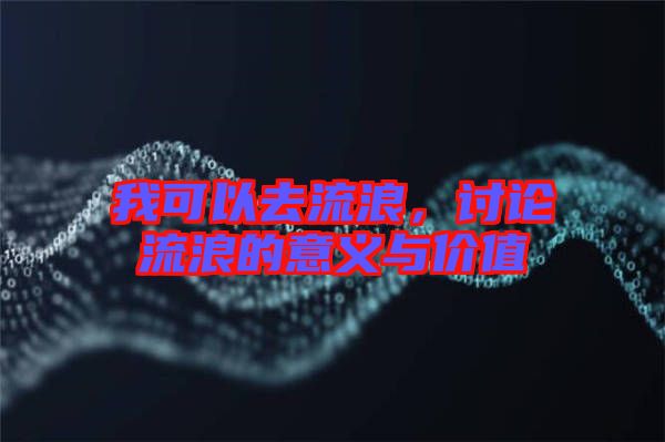我可以去流浪，討論流浪的意義與價值