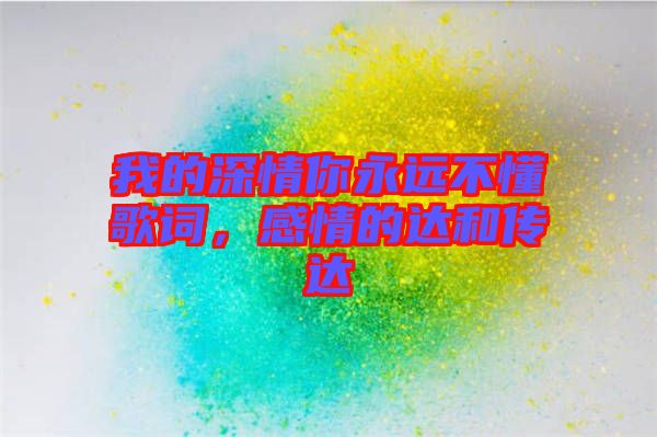我的深情你永遠(yuǎn)不懂歌詞，感情的達(dá)和傳達(dá)