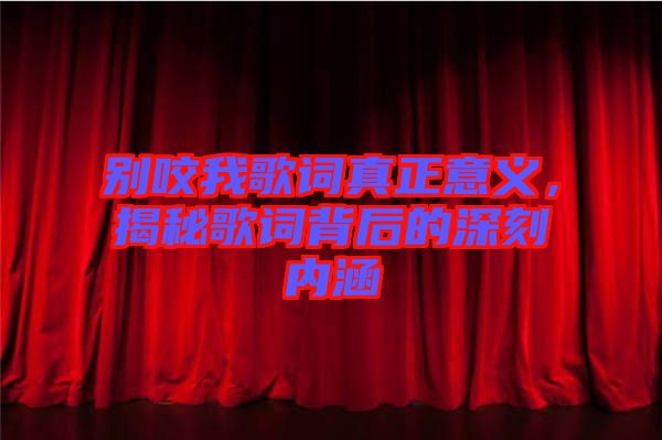 別咬我歌詞真正意義，揭秘歌詞背后的深刻內(nèi)涵