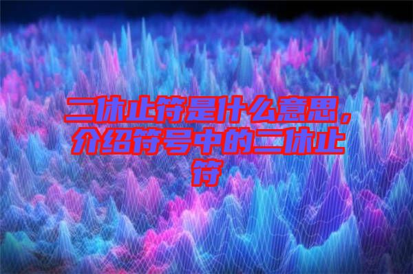 二休止符是什么意思，介紹符號中的二休止符