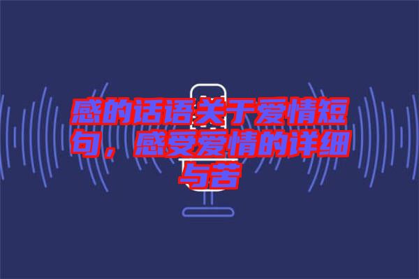 感的話語關(guān)于愛情短句，感受愛情的詳細(xì)與苦