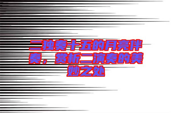 二獨奏十五的月亮伴奏，賞析二演奏的美妙之處