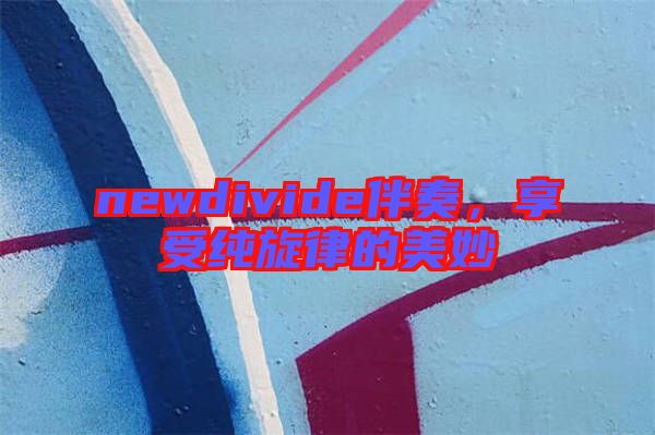 newdivide伴奏，享受純旋律的美妙