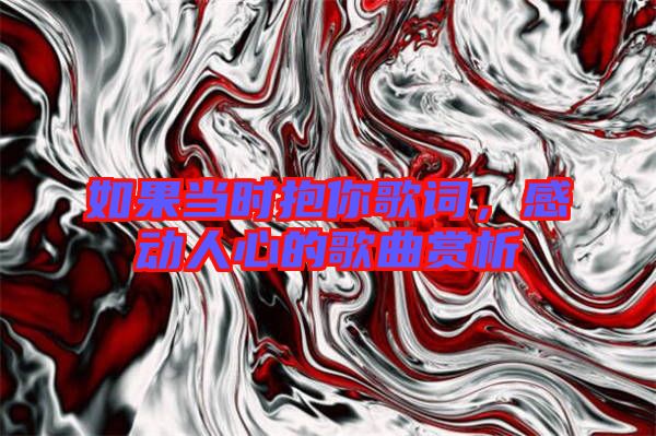 如果當(dāng)時(shí)抱你歌詞，感動(dòng)人心的歌曲賞析