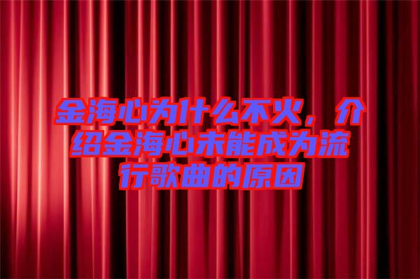 金海心為什么不火，介紹金海心未能成為流行歌曲的原因