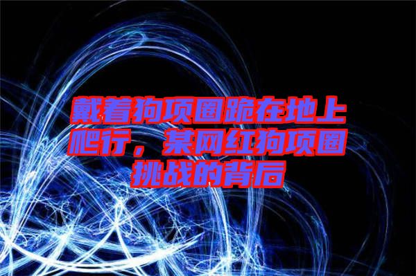 戴著狗項(xiàng)圈跪在地上爬行，某網(wǎng)紅狗項(xiàng)圈挑戰(zhàn)的背后