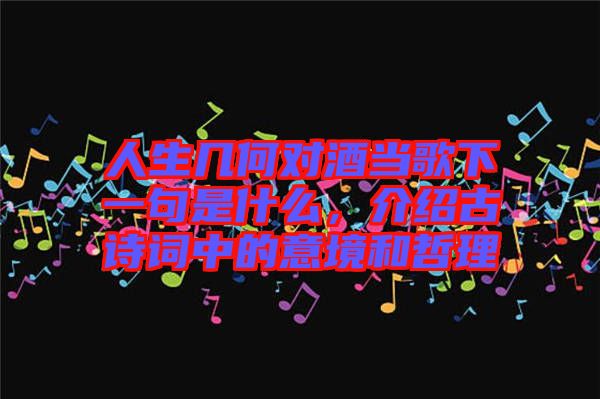 人生幾何對酒當歌下一句是什么，介紹古詩詞中的意境和哲理