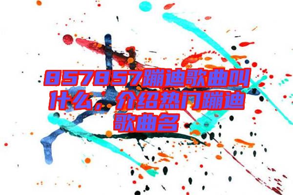 857857蹦迪歌曲叫什么，介紹熱門蹦迪歌曲名