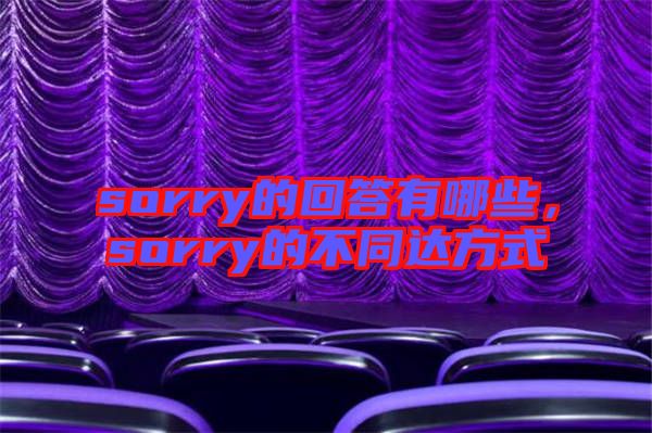 sorry的回答有哪些，sorry的不同達方式