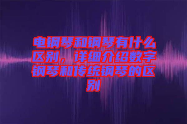 電鋼琴和鋼琴有什么區(qū)別，詳細(xì)介紹數(shù)字鋼琴和傳統(tǒng)鋼琴的區(qū)別