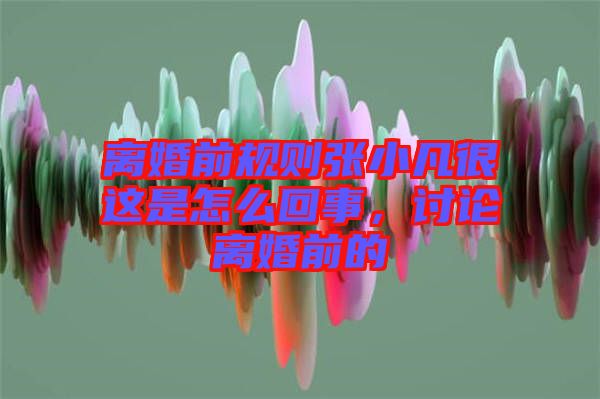 離婚前規(guī)則張小凡很這是怎么回事，討論離婚前的