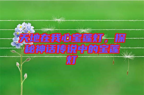 天地在我心寶蓮燈，探秘神話傳說中的寶蓮燈