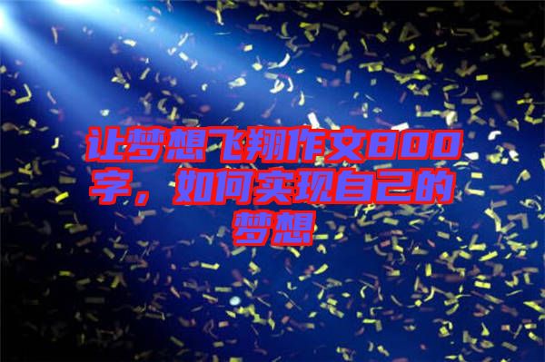 讓夢(mèng)想飛翔作文800字，如何實(shí)現(xiàn)自己的夢(mèng)想