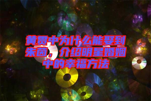 黃貫中為什么能娶到朱茵，介紹明星婚姻中的幸福方法