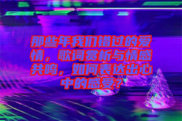 那些年我們錯(cuò)過的愛情，歌詞賞析與情感共鳴，如何表達(dá)出心中的感受？