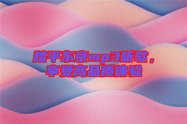 踏平東京mp3聽(tīng)歌，享受高品質(zhì)體驗(yàn)