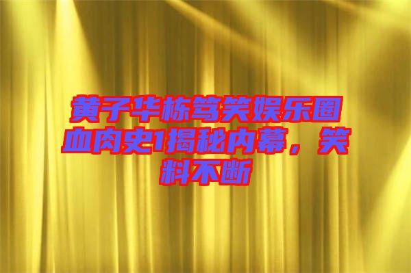 黃子華棟篤笑娛樂圈血肉史1揭秘內幕，笑料不斷