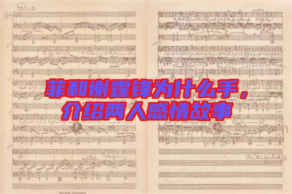 菲和謝霆鋒為什么手，介紹兩人感情故事