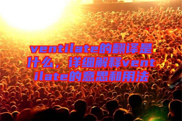 ventilate的翻譯是什么，詳細解釋ventilate的意思和用法