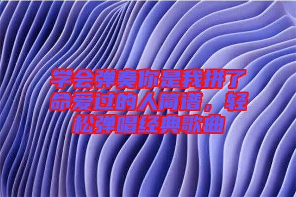 學(xué)會(huì)彈奏你是我拼了命愛(ài)過(guò)的人簡(jiǎn)譜，輕松彈唱經(jīng)典歌曲