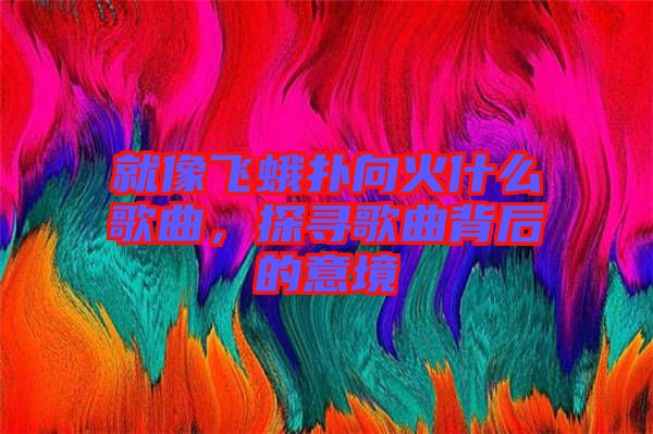 就像飛蛾撲向火什么歌曲，探尋歌曲背后的意境