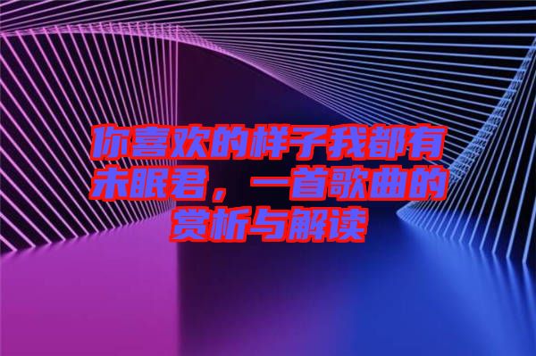 你喜歡的樣子我都有未眠君，一首歌曲的賞析與解讀