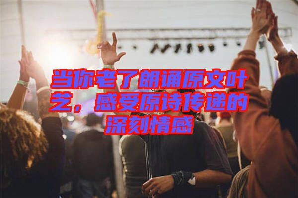 當(dāng)你老了朗誦原文葉芝，感受原詩(shī)傳遞的深刻情感