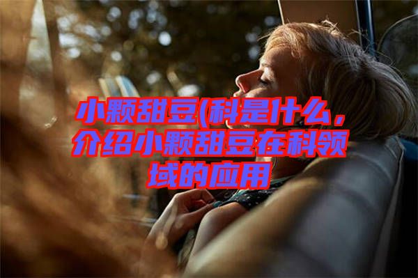小顆甜豆(科是什么，介紹小顆甜豆在科領域的應用