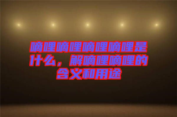 嘀哩嘀哩嘀哩嘀哩是什么，解嘀哩嘀哩的含義和用途