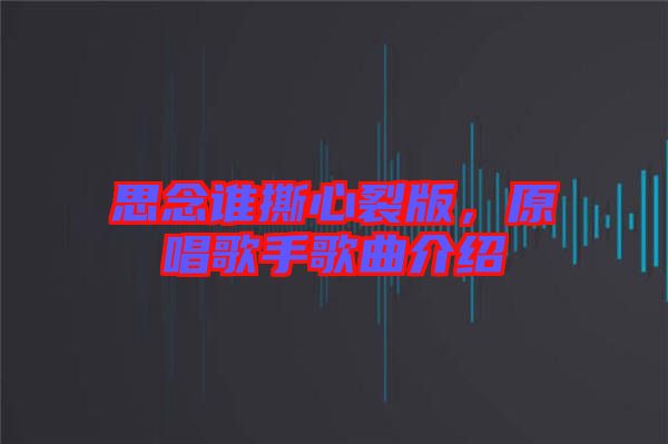 思念誰撕心裂版，原唱歌手歌曲介紹