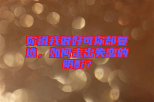 你說我很好可你卻要逃，如何走出失戀的陰影？