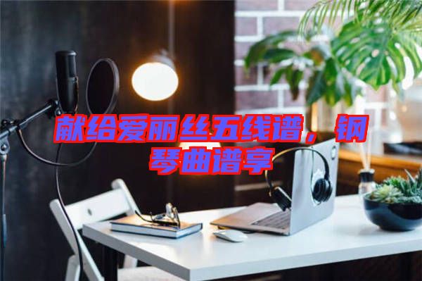 獻給愛麗絲五線譜，鋼琴曲譜享