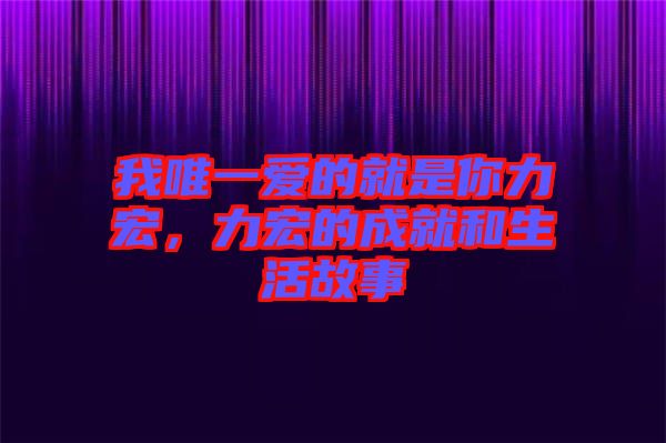 我唯一愛的就是你力宏，力宏的成就和生活故事