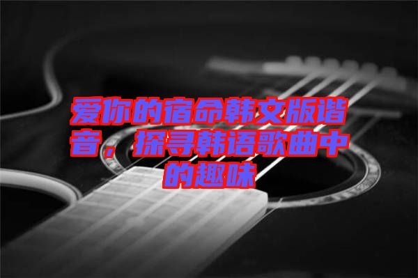 愛你的宿命韓文版諧音，探尋韓語歌曲中的趣味