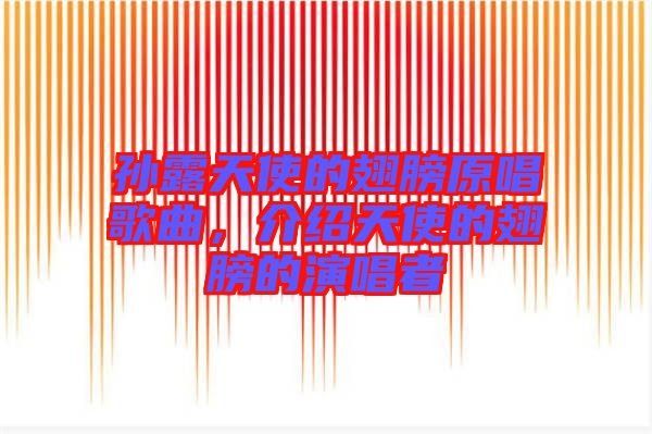 孫露天使的翅膀原唱歌曲，介紹天使的翅膀的演唱者