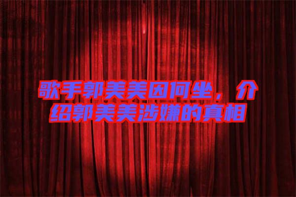 歌手郭美美因何坐，介紹郭美美涉嫌的真相