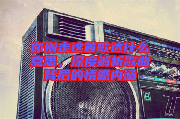 你別走這首歌達(dá)什么意思，深度解析歌曲背后的情感內(nèi)涵