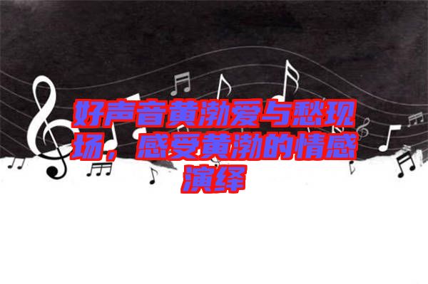 好聲音黃渤愛與愁現(xiàn)場(chǎng)，感受黃渤的情感演繹