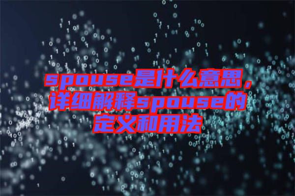 spouse是什么意思，詳細(xì)解釋spouse的定義和用法