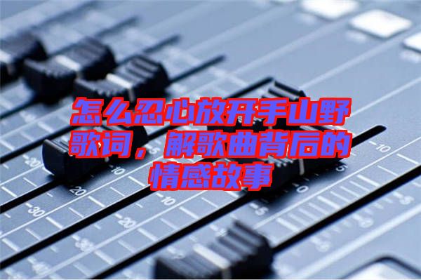 怎么忍心放開手山野歌詞，解歌曲背后的情感故事